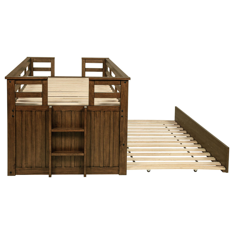 Cama nido doble Carlsbad Wood con cama extraíble
