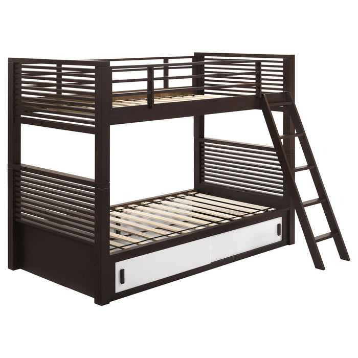 Oliver Twin Over Twin Bunk Bed Java