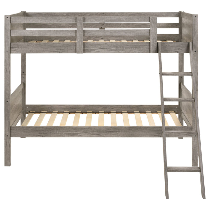 Ryder Twin Over Twin Bunk Bed Weathered Taupe