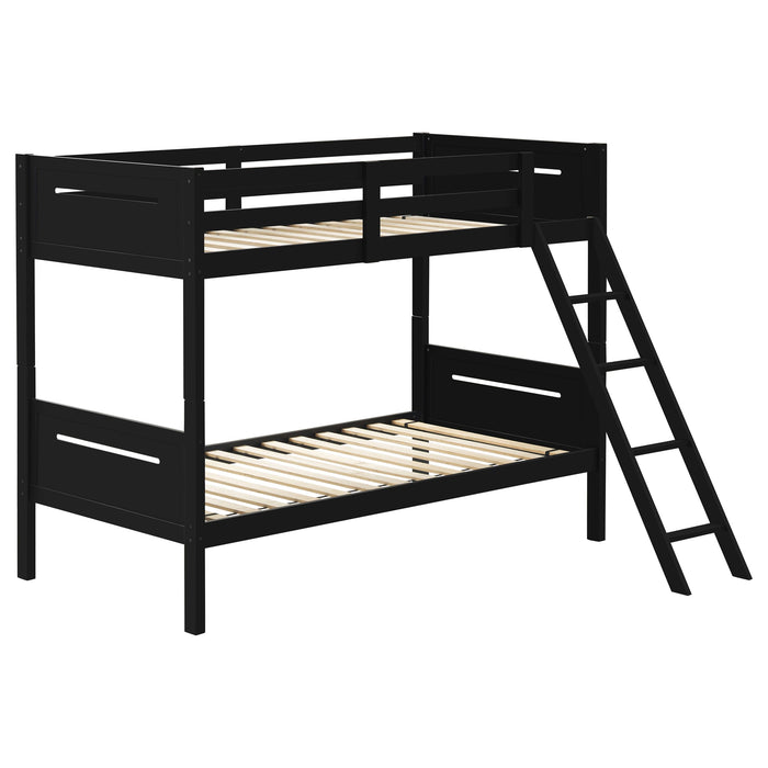 Littleton Wood Twin Over Twin Bunk Bed Espresso