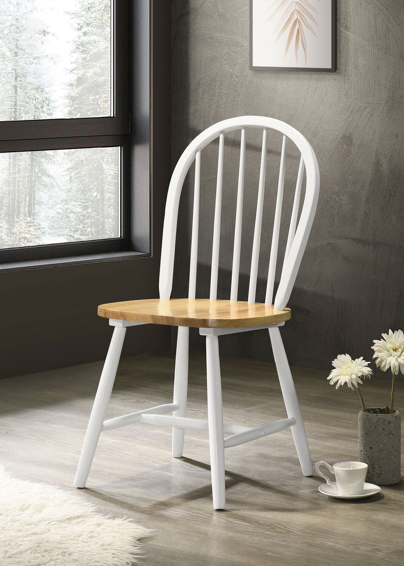 Silla de comedor lateral Cinder Wood blanca (Juego de 4)