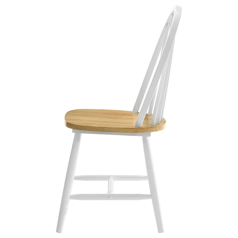 Silla de comedor lateral Cinder Wood blanca (Juego de 4)