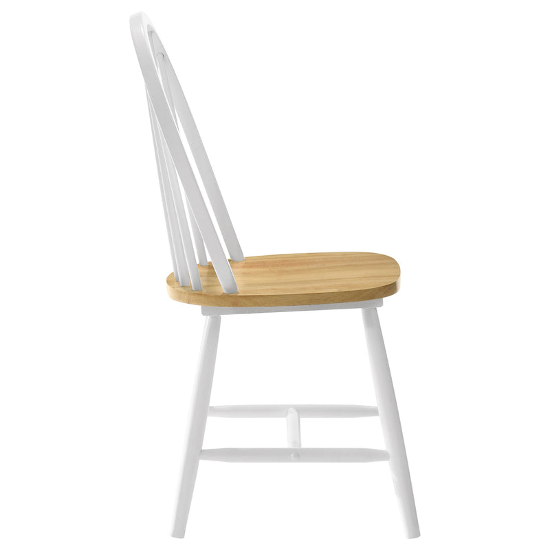 Silla de comedor lateral Cinder Wood blanca (Juego de 4)