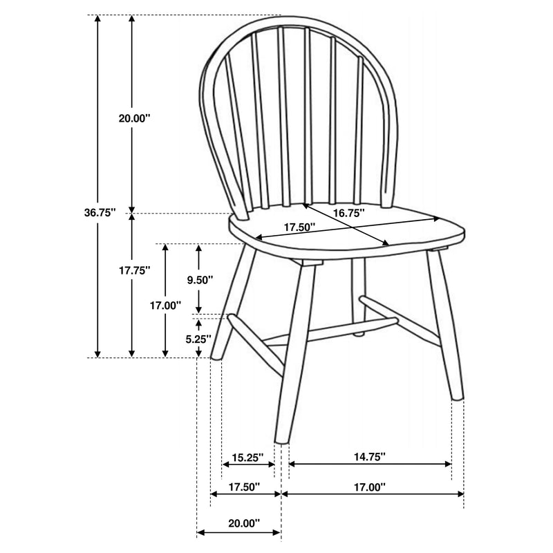Silla de comedor lateral Cinder Wood blanca (Juego de 4)
