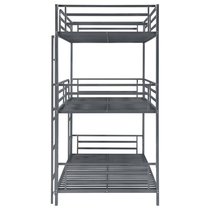 Maynard Metal Triple Twin Bunk Bed Gunmetal