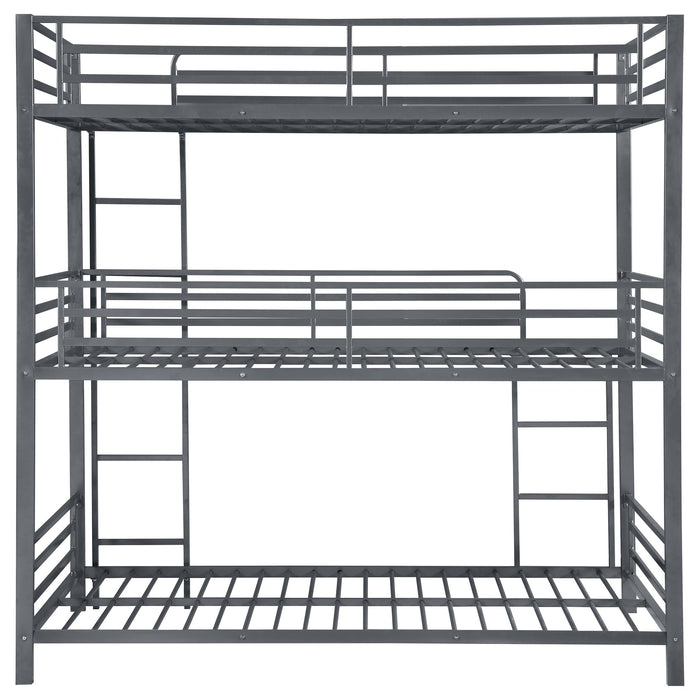 Maynard Metal Triple Twin Bunk Bed Gunmetal