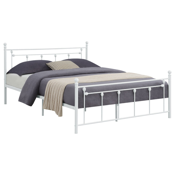 Canon Metal Slatted Headboard Platform Bed