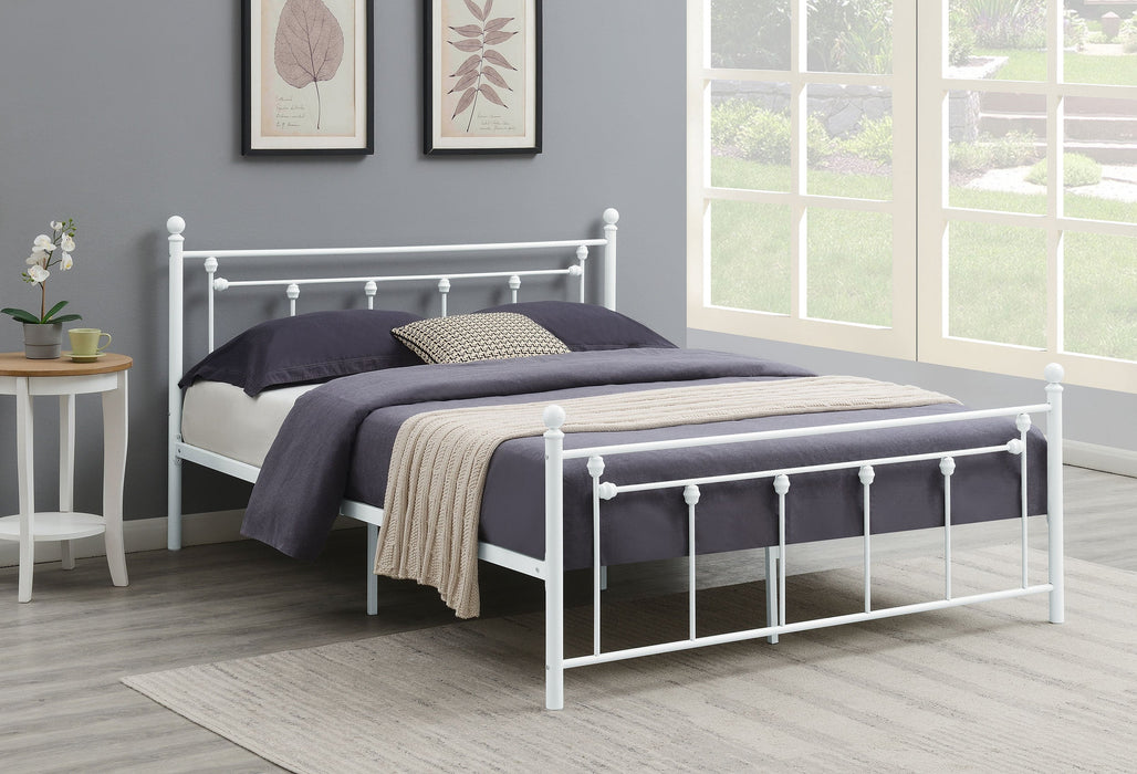 Canon Metal Slatted Headboard Platform Bed