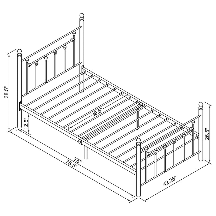 Canon Metal Slatted Headboard Platform Bed