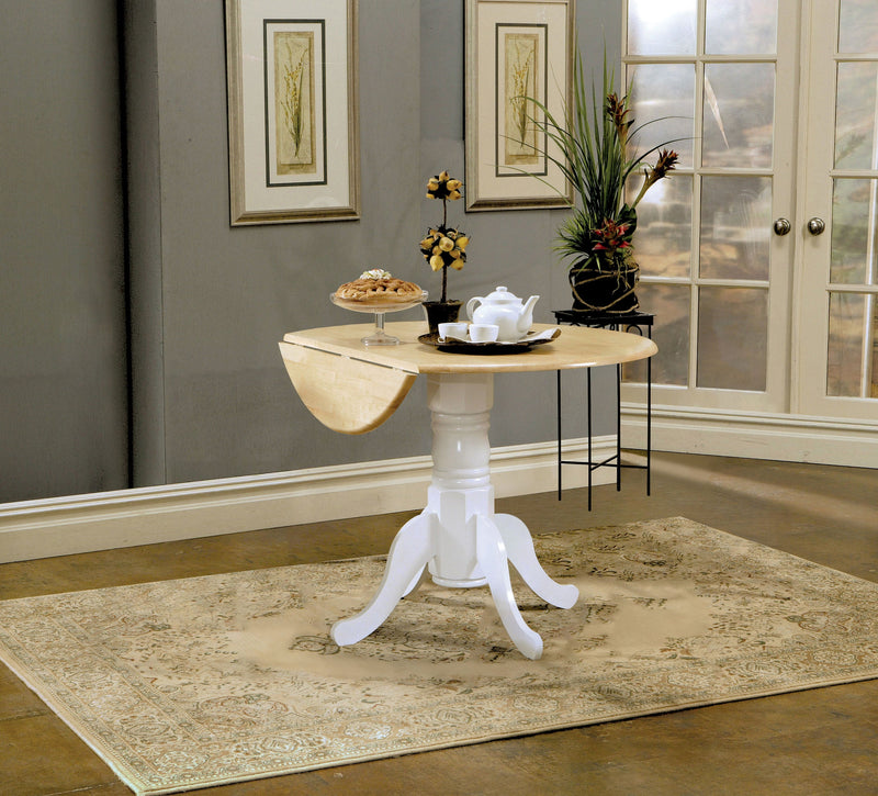 Mesa de comedor extensible con alas abatibles Allison de 40 pulgadas, color blanco