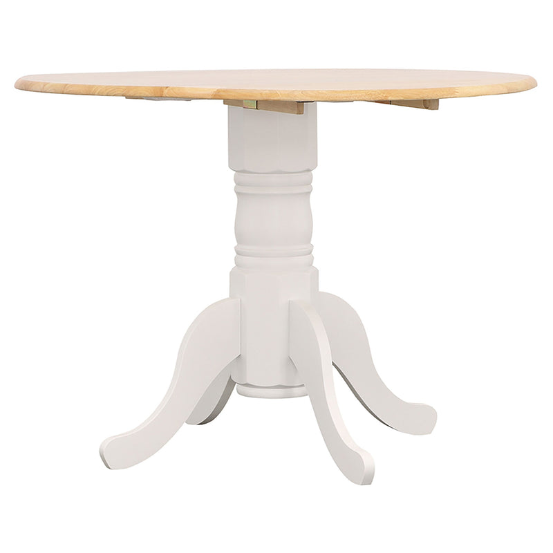 Mesa de comedor extensible con alas abatibles Allison de 40 pulgadas, color blanco