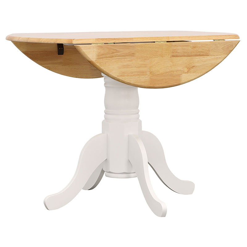 Mesa de comedor extensible con alas abatibles Allison de 40 pulgadas, color blanco