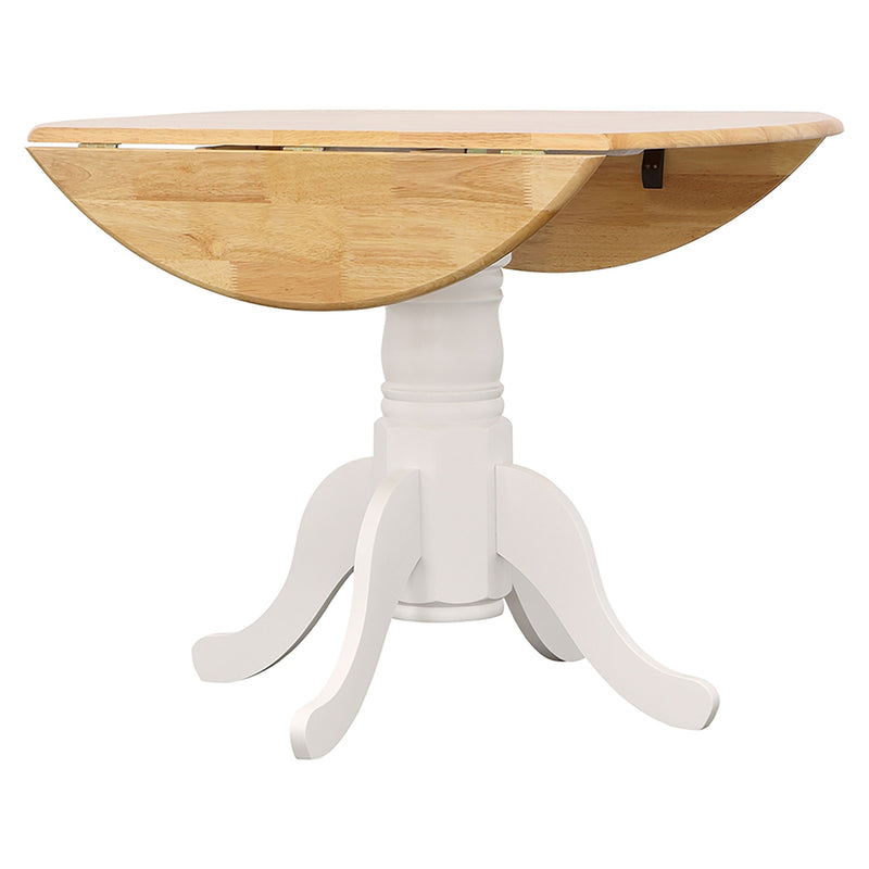 Mesa de comedor extensible con alas abatibles Allison de 40 pulgadas, color blanco
