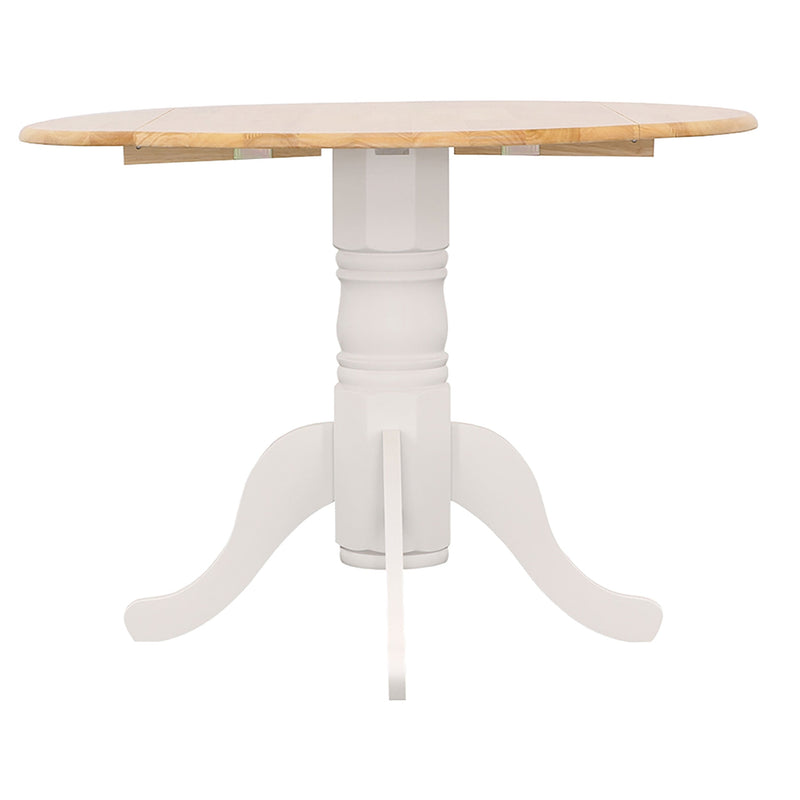 Mesa de comedor extensible con alas abatibles Allison de 40 pulgadas, color blanco