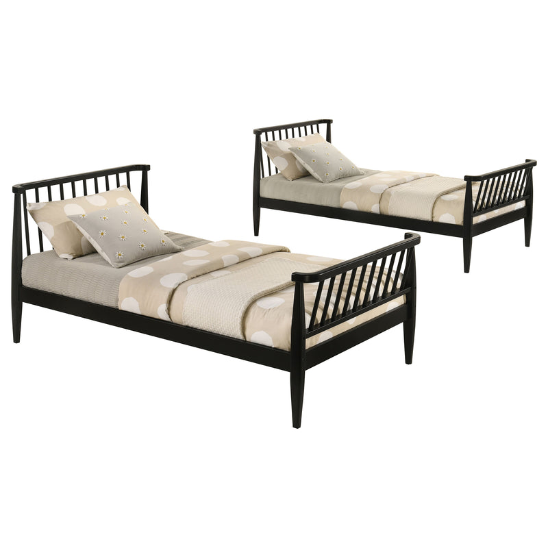 Litera de madera Abram Windsor con escalera, negra