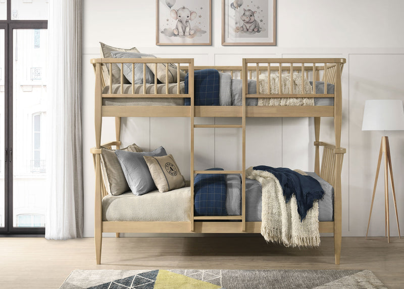 Litera de madera Abram Windsor con escalera, negra