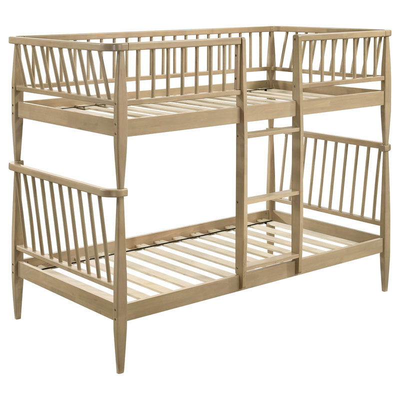 Litera de madera Abram Windsor con escalera, negra