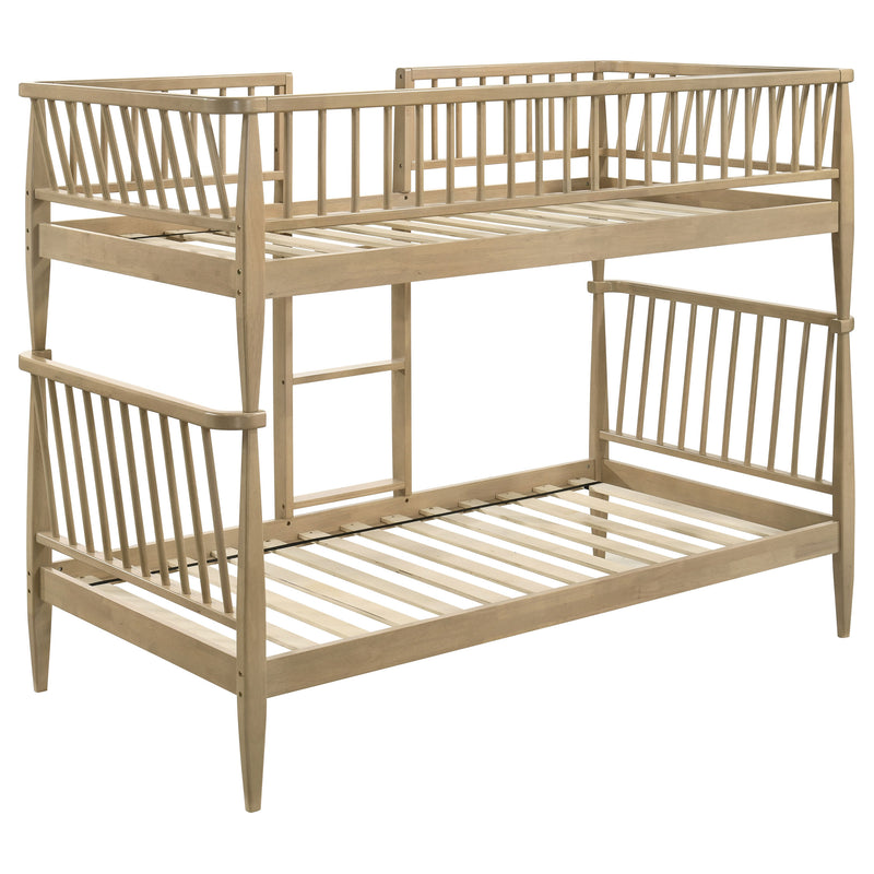 Litera de madera Abram Windsor con escalera, negra