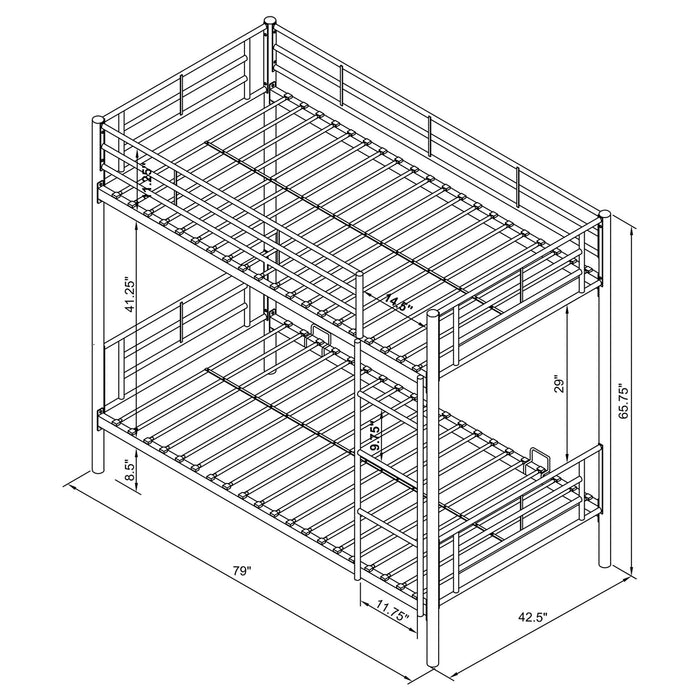 Hayward Twin Over Twin Bunk Bed Black