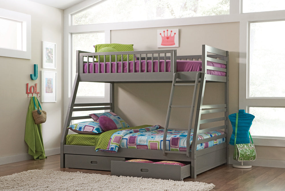 Ashton Twin Over Full 2-drawer Bunk Bed Navy Blue