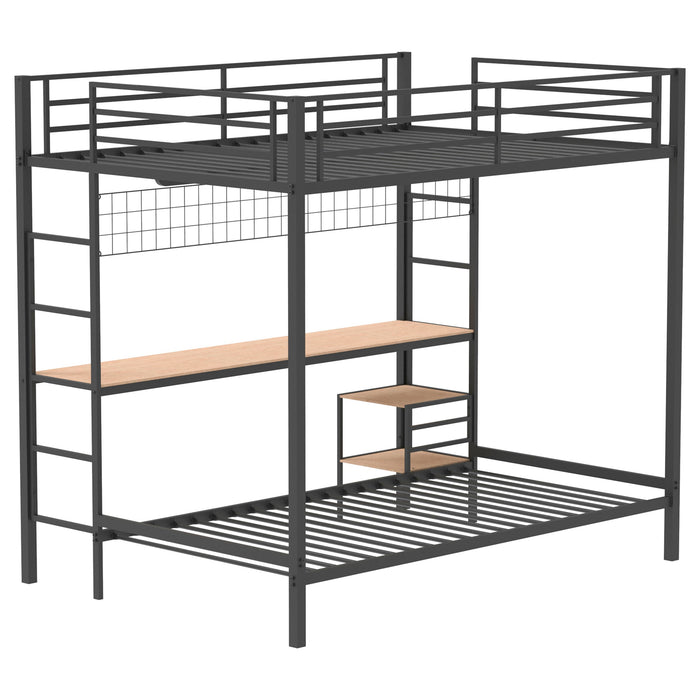 Campus Metal Full Over Twin Workstation Bunk Bed