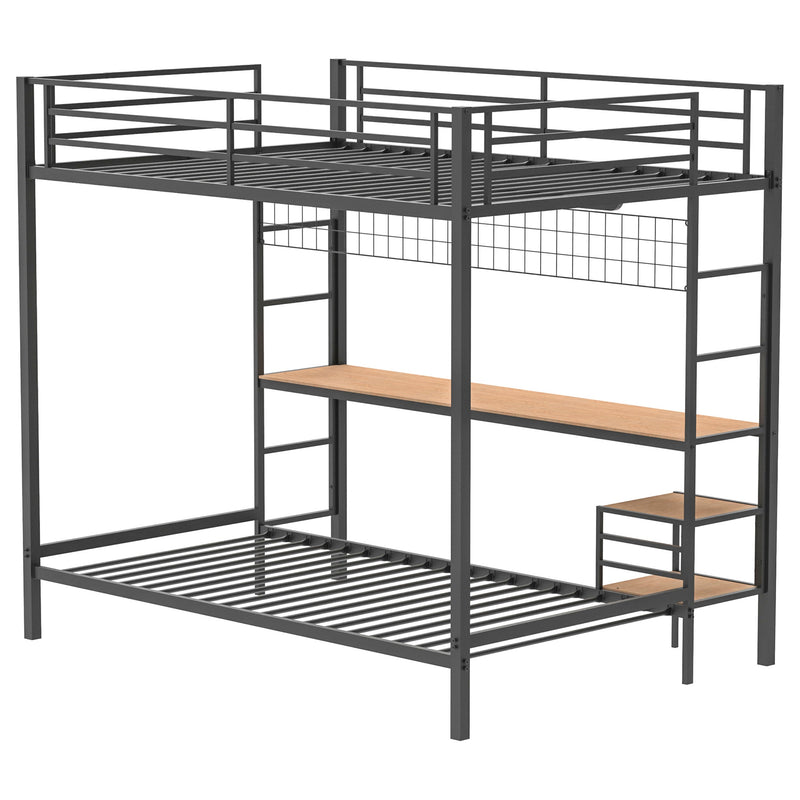 Campus Metal Full Over Twin Workstation Bunk Bed