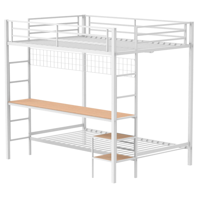 Campus Metal Full Over Twin Workstation Bunk Bed