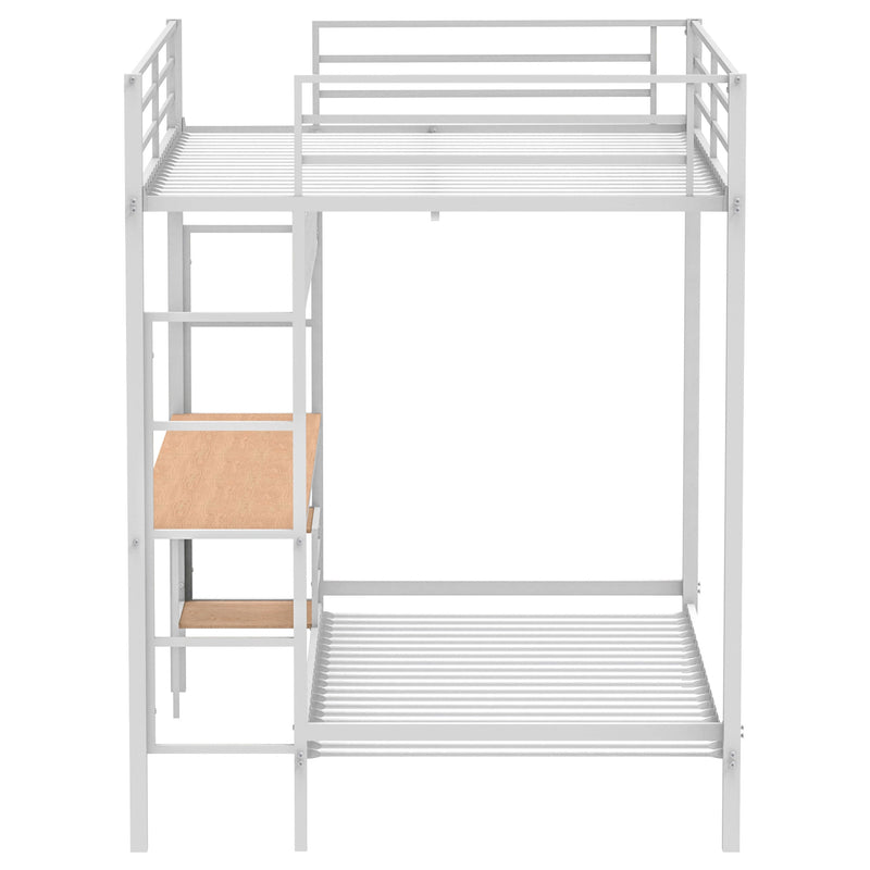 Campus Metal Full Over Twin Workstation Bunk Bed