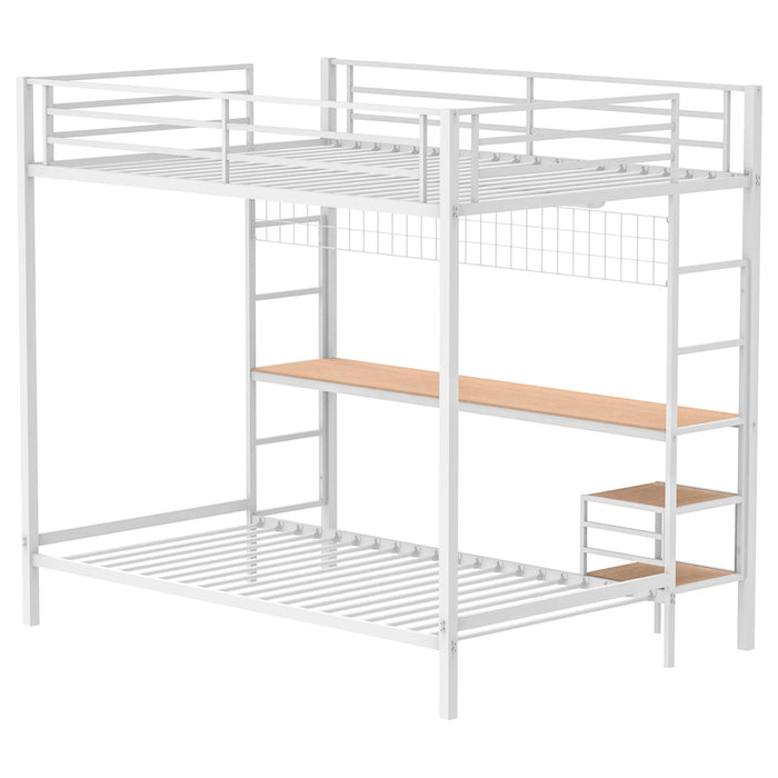 Campus Metal Full Over Twin Workstation Bunk Bed
