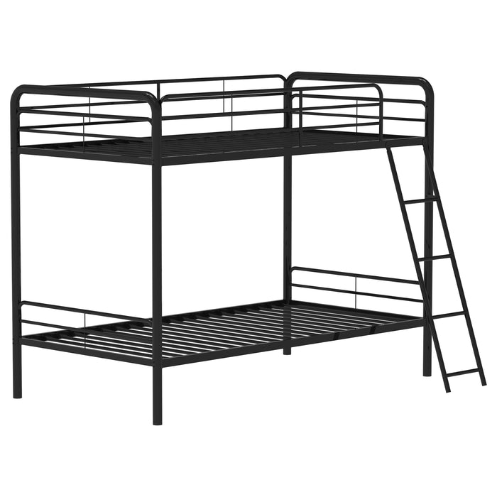 Carson Metal Twin Over Twin Bunk Bed Glossy