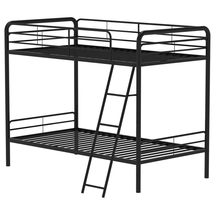 Carson Metal Twin Over Twin Bunk Bed Glossy