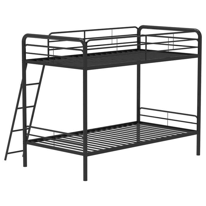 Carson Metal Twin Over Twin Bunk Bed Glossy