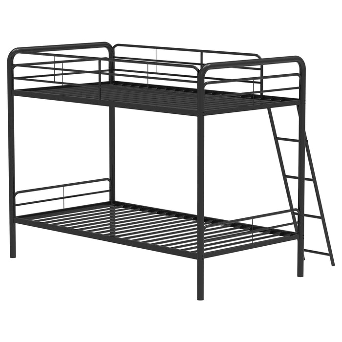 Carson Metal Twin Over Twin Bunk Bed Glossy