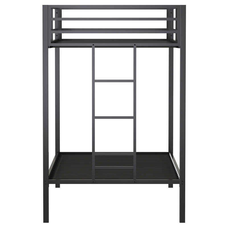 Alevera Metal Twin Over Twin Bunk Bed with Ladder