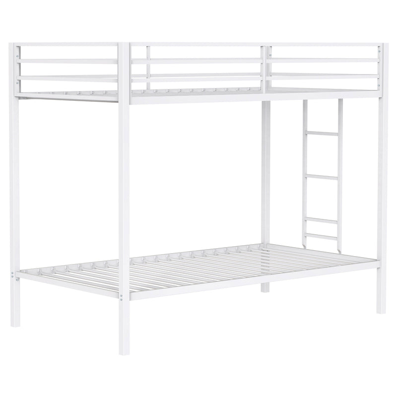 Alevera Metal Twin Over Twin Bunk Bed with Ladder