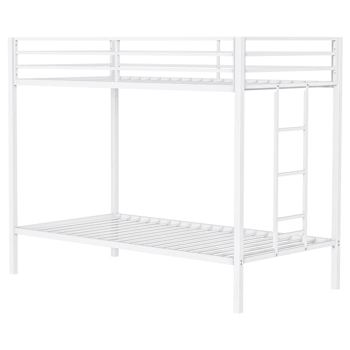 Alevera Metal Twin Over Twin Bunk Bed with Ladder