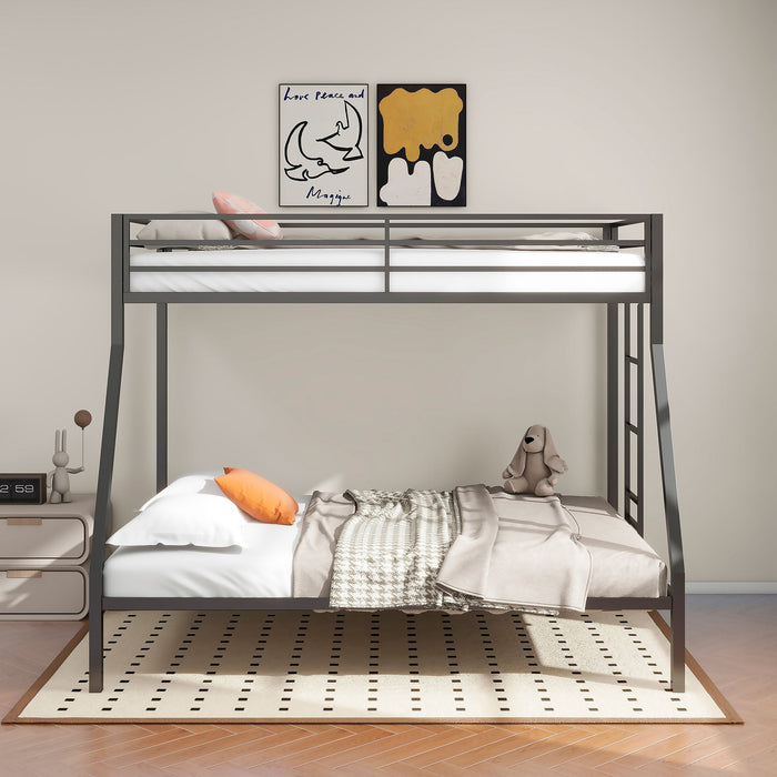Alevera Metal Twin Over Twin Bunk Bed with Ladder