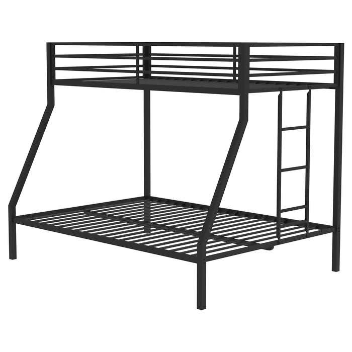 Alevera Metal Twin Over Twin Bunk Bed with Ladder