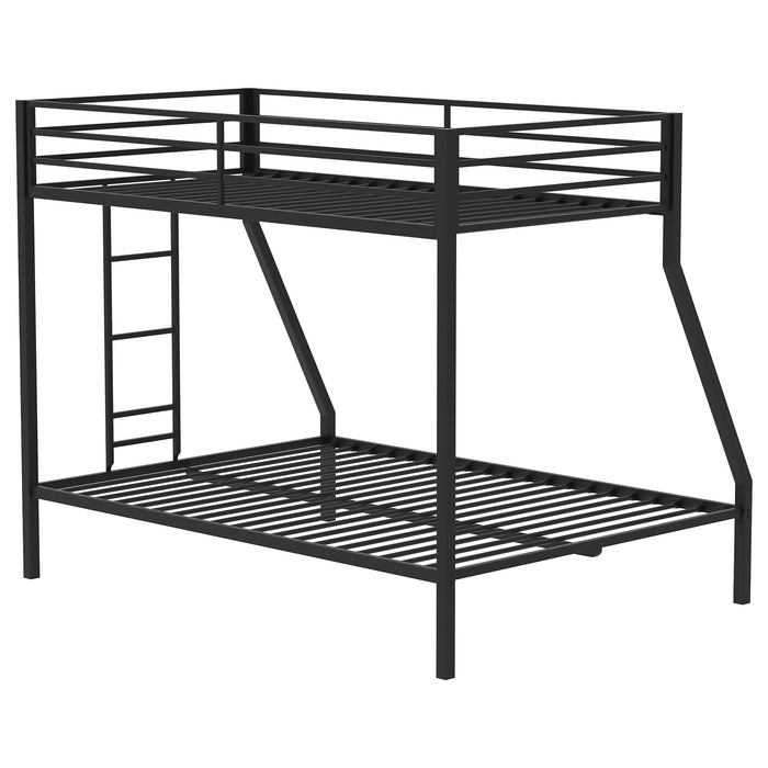 Alevera Metal Twin Over Twin Bunk Bed with Ladder