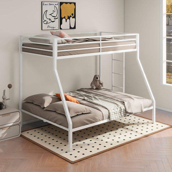 Alevera Metal Twin Over Twin Bunk Bed with Ladder