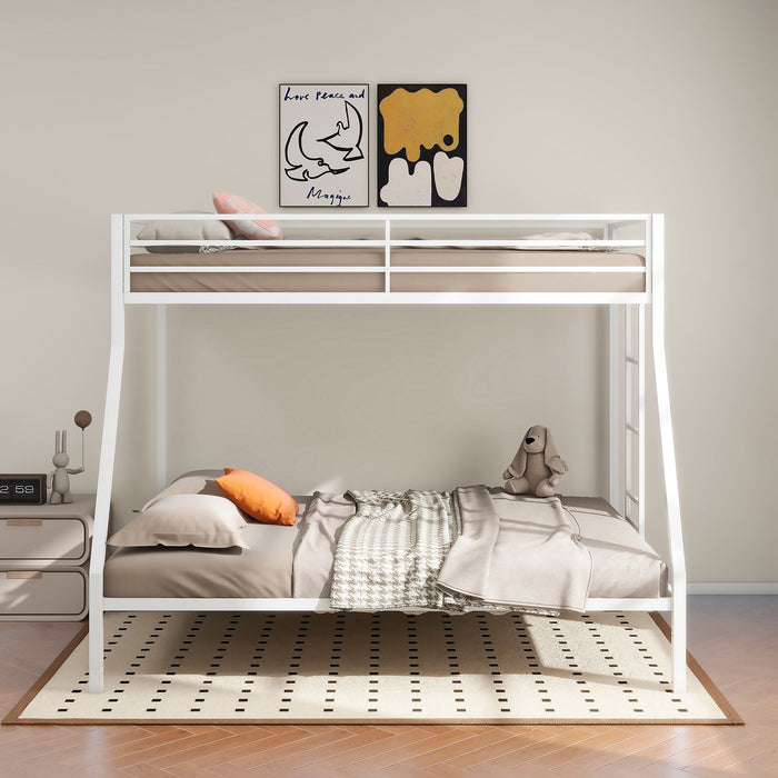 Alevera Metal Twin Over Twin Bunk Bed with Ladder