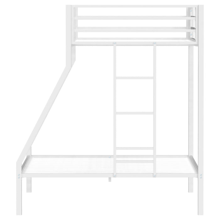Alevera Metal Twin Over Twin Bunk Bed with Ladder