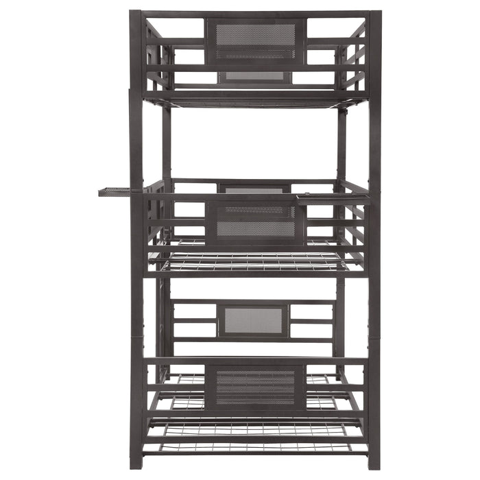 Rogen Twin Triple Bunk Bed Dark Bronze