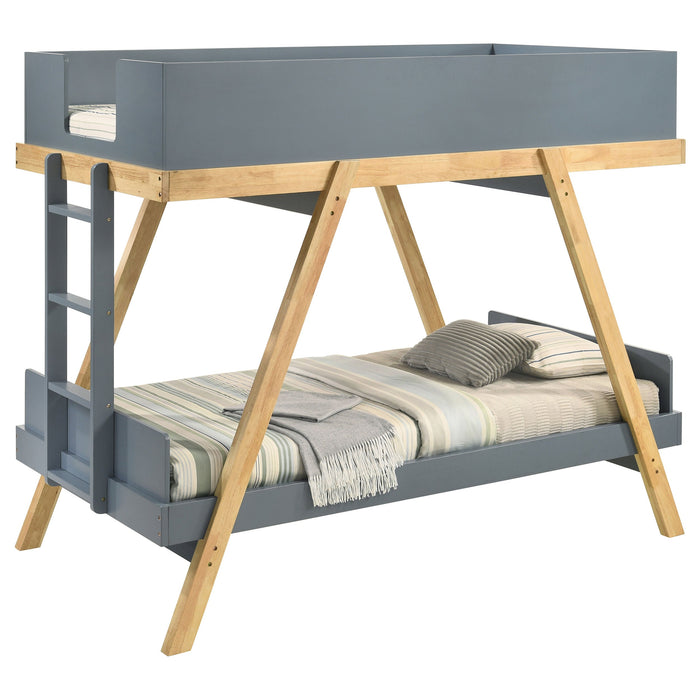 Frankie  Over  Bunk Bed with 7-inch Mattresses Blue
