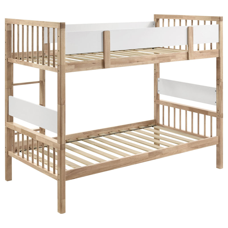 Dakota Wood Twin Over Twin Bunk Bed Natural