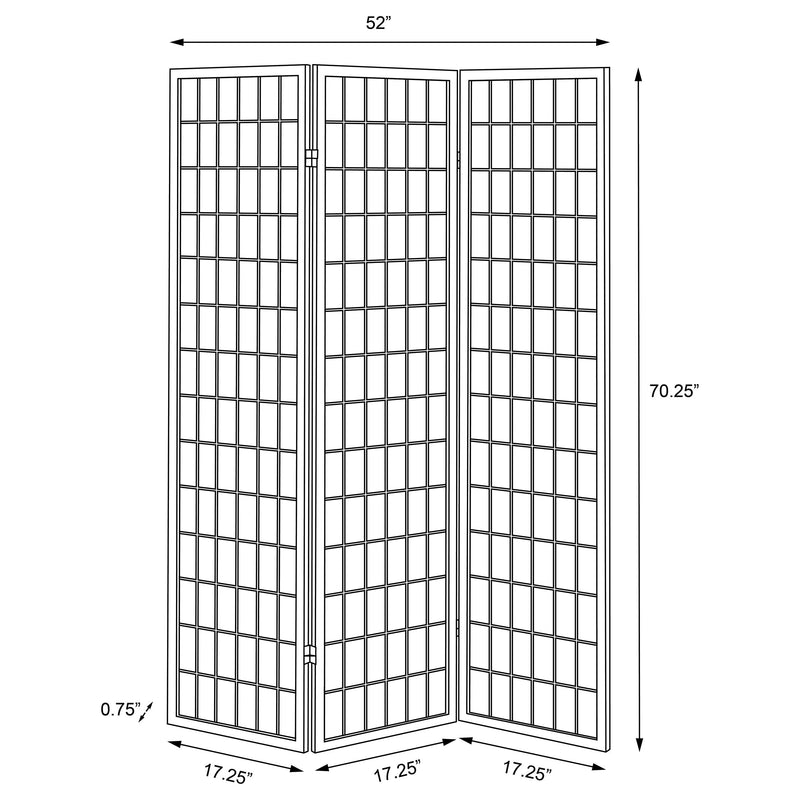 Carrie - Biombo plegable Shoji de 3 paneles