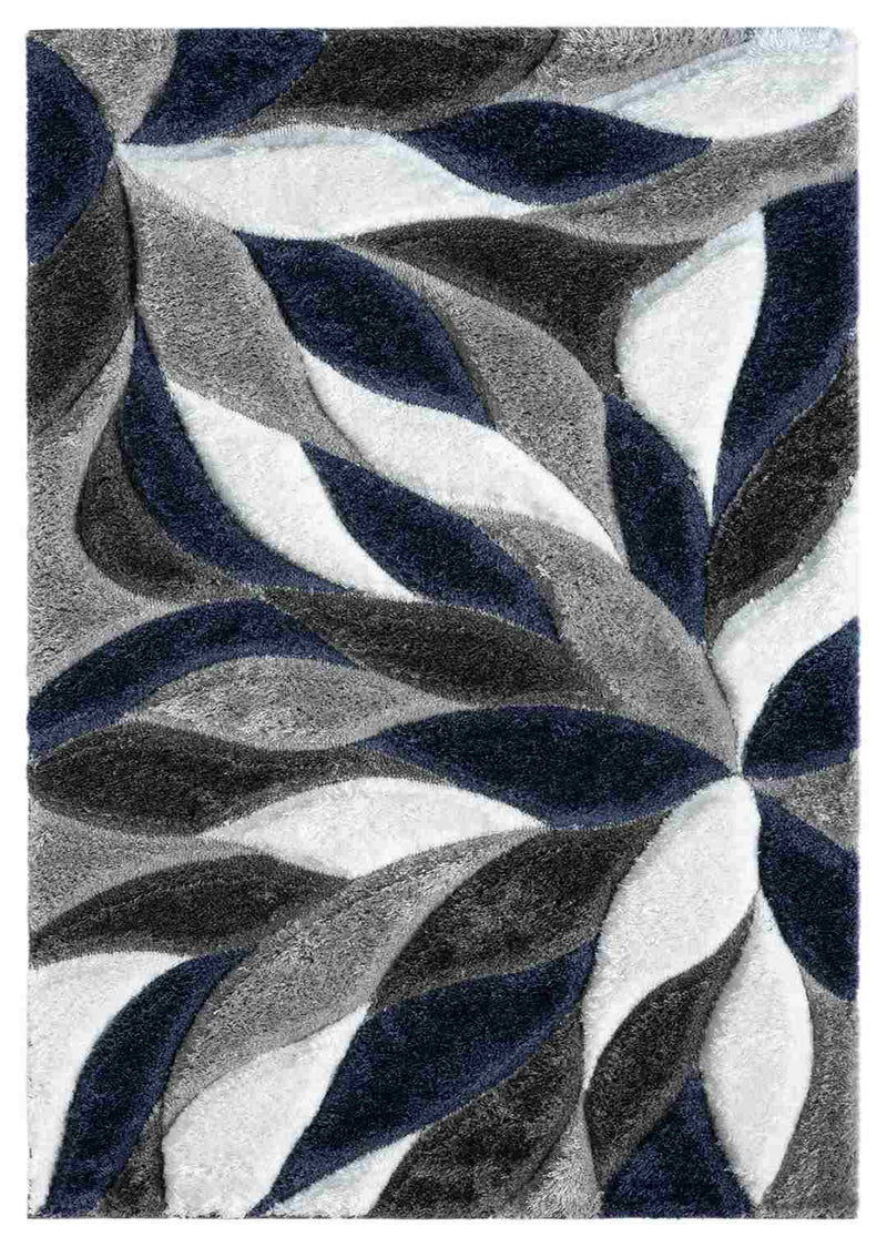 4D Shaggy Rug Design 6994 Grey 7x10 (6'6x9'2")"