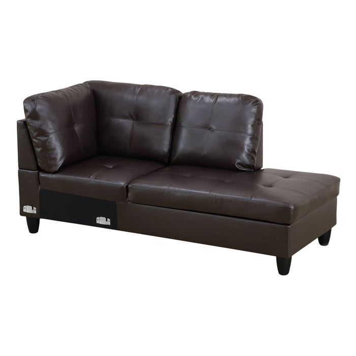 Brown Faux Leather 3-Piece Couch Living Room Sofa Set F093