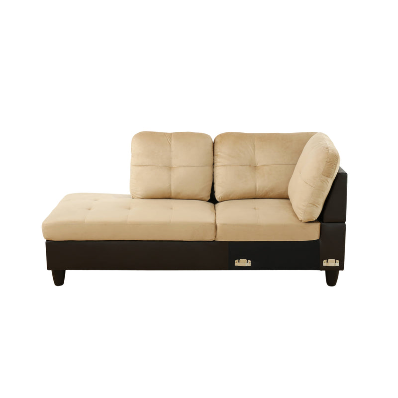 Seccional de 2 piezas y otomana de estilo de transición en lino aterciopelado azul