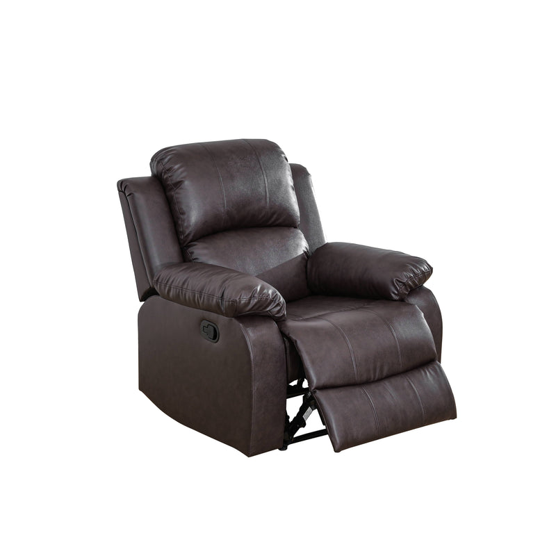Brown Semi PU And PVC 3-Piece Couch Living Room Sofa